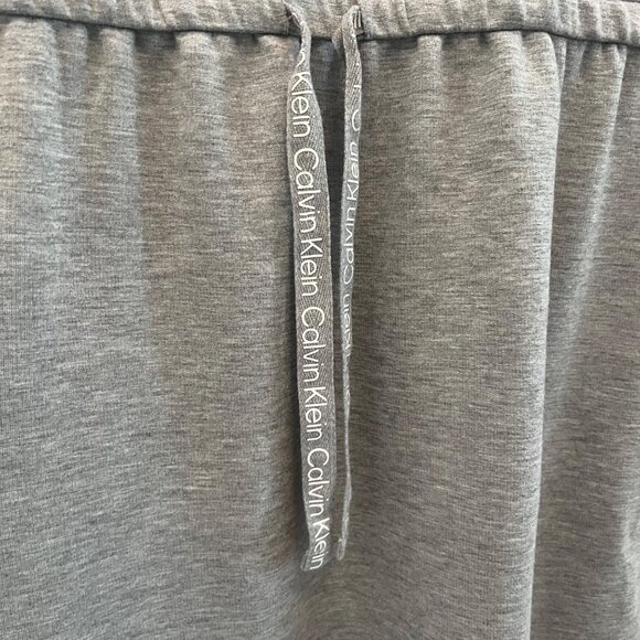 MEDIUM M Calvin Klein Womens Gray Drawstring Waist Jersey Knit Sleeveless Dress - Picture 3 of 6